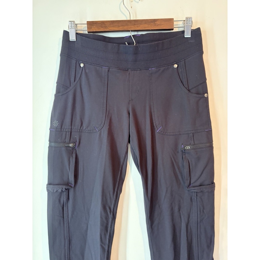 Athleta Athletic Cargo Pants‎ Black Size Small Baggy Tapered Leg - Picture 2 of 6